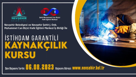 Nevşehir'de istihdam garantili kaynak kursu