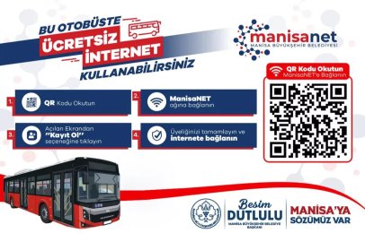 Manisa Büyükşehir Belediyesi Otobüslerinde Ücretsiz İnternet Dönemi